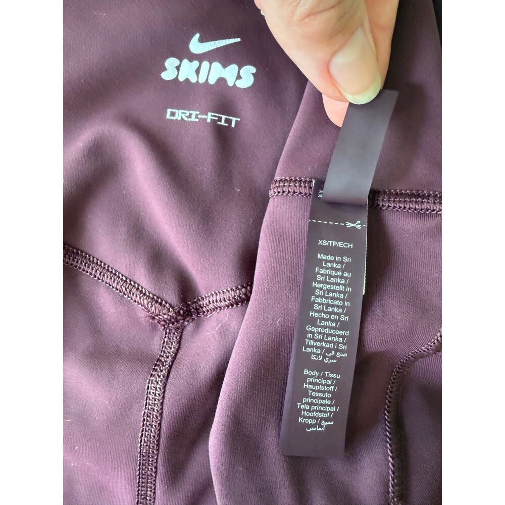 NikeSKIMS Matte High-Waisted 5" Biker Shorts Currant XS - Picture 8 of 13